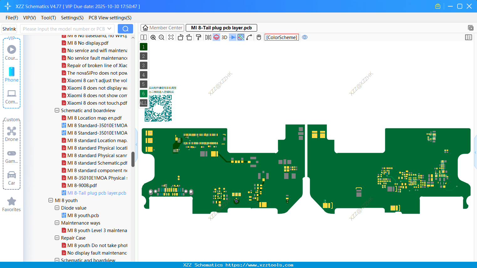 Xiaomi MI 8-Tail Plug Pcb Layer